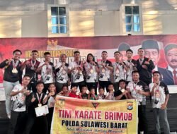 Tim Karate Brimob Polda Sulbar Berhasil Raih Juara 3 Umum Kejuaraan Karate Piala Presiden