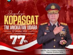 Kapolda Sulbar Sampaikan Ucapan Selamat Ulang Tahun ke-77 TNI AU: Karmaye Vadikaraste Mafalesu Kadatjana, Panjang Umur Sukses Selalu!